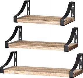 Pipishell Fali polc szett 3 akasztós fa polc 15 c mélység