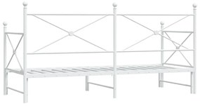 Daybed with Trundle without Mattress White 90x190 cm acél