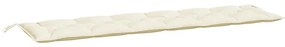 krémszínű oxford szövet kerti padpárna 200 x 50 x 7 cm