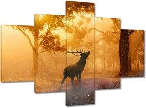 Vászonkép 100x70 Szarvas az erdőben