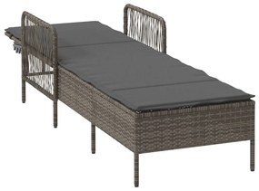 Napozóágy Szürke és sötét szürke PE Rattan 157 x 55 x 92 cm