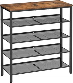 Cipősszekrény, könyvespolc 93 x 75 x 28 cm tölgy, fekete