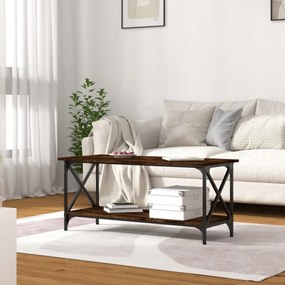 füstös tölgy szerelt fa és vas dohányzóasztal 100 x 45 x 45 cm