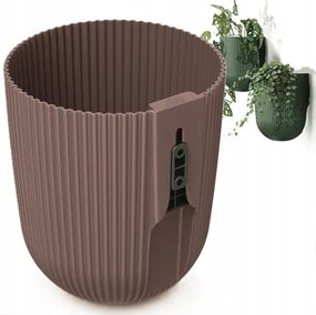 Műanyag Kaspó 14,6CM Kerek 2,1L Falra Szerelhető Wall Milly Barna Marsala