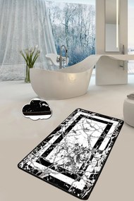 Marmor fekete fürdőszobai szőnyeg 70 × 120 cm