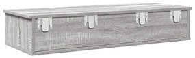 szürke sonoma szerelt fa falipolc fiókokkal 100 x 37,5 x 19 cm
