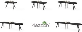 Mazzoni Ovális bővíthető étkezőasztal EXPANSO Matt Fekete