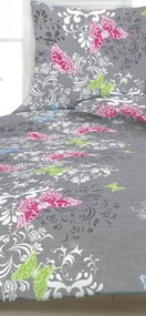Pamut lepedők Butterfly garden TiaHome - 1x Párna 90x70cm, 1x Paplan 140x220cm