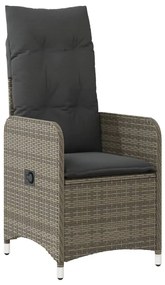 3 részes szürke polyrattan kerti bisztrógarnitúra párnákkal