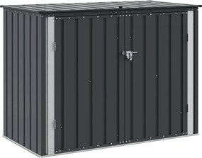 vidaXL Kerti Tároló Doboz Fekete 151,5 x 82 x 110,5 cm Acél