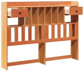 viaszbarna tömör fenyőfa fejtámla tárolóval 160 cm