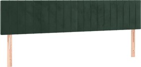 2 db sötétzöld bársony fejtámla 80 x 5 x 78/88 cm