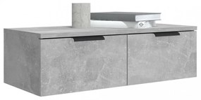 betonszürke szerelt fa faliszekrény 68 x 30 x 20 cm