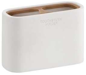 Gedy - Fogkefe tartó NINFEA fehér/bambusz