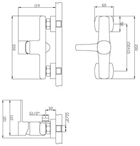 Invena Trend, zuhanycsap kézi pontos zuhanykészlettel, rézmatt, INV-BN-02-014-V