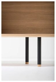 Fekete-natúr színű tölgyfa TV-állvány 180x64 cm Fina – Gazzda
