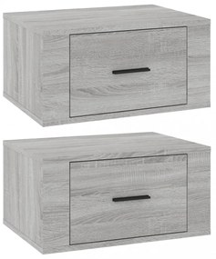 2 db szürke sonoma falra szerelhető éjjeliszekrény 50x36x25 cm