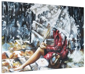 Hölgy az esernyővel (70x50 cm)