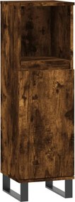 vidaXL füstös tölgy színű szerelt fa fürdőszobaszekrény 30x30x100 cm