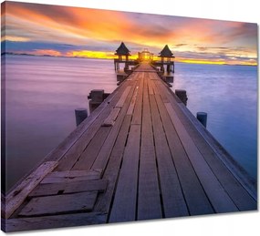 Vászonkép 50x40 Híd naplementekor