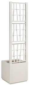 Kerti Ültető Edény Trellis-szel Fehér 36x36x140 cm PP