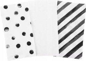 Konyhai Törölköző Szett Fekete-Fehér Mix 3 Pak 40x60 cm Moraj