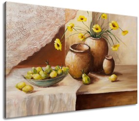 Gario Kézzel festett kép Sárga virágok a vázában Méret: 120 x 80 cm