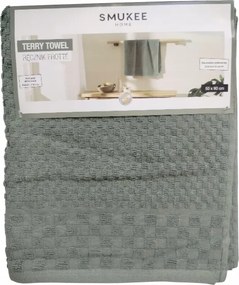 Fürdőszobai törölköző Smukee dekoratív dombornyomással 50x90cm zöld