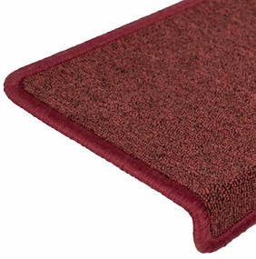 30 db lépcsőszőnyeg 65 x 21 x 4 cm bordó téglalap alakú széllel