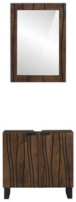 Fürdőszoba bútor szett polcokkal 2 pcs Dióbarna 62 x 33 x 58 cm