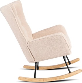 Fotel Bujany JACKSON Beżowy Boucle/Dąb