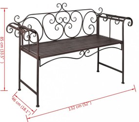 barna antik acél kerti pad 132 cm