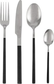 Fekete-ezüstszínű rozsdamentes acél evőeszköz készlet 24 db-os Skandi – Orion
