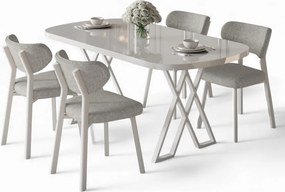 Axton étkezőgarnitúra, fehér-szürke, 168 cm – TR240CHR2698