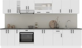 Karo V32 konyhabútor 28 mm-es Thermo munkalappal, Fehér, 340 cm