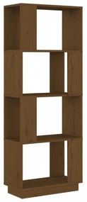 mézbarna tömör fenyőfa könyvszekrény/térelválasztó 51x25x132 cm