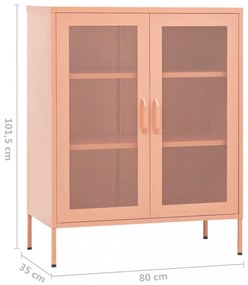 rózsaszín acél tárolószekrény 80 x 35 x 101,5 cm