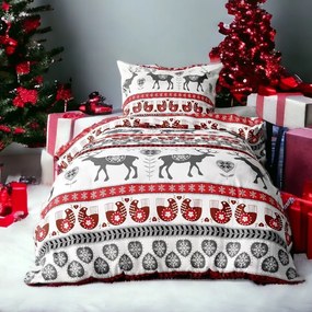 Pamut karácsonyi mintájú ágyneműhuzat Homa ORA ROMANCE 140X200 cm