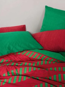 Holly Ranforce dupla ágyneműhuzat garnitúra feszített lepedővel 160 × 200+30 cm, zöld