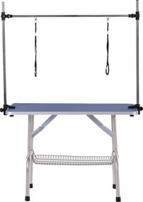 PawHut Kutya Ápoló Asztal Alsó Polcos Kiskedvencek Ápolására Kutya Ápoló Asztal 100kg-ig Kék | Aosom