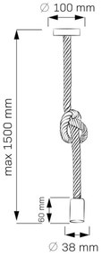 Csillár zsinóron ROPE 1xE27/12W/230V
