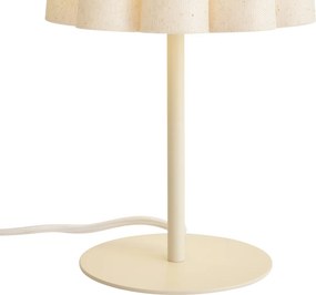Japandi asztali lámpa bézs szövet búrával 35 cm - Jenni