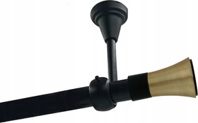 Függönykarnis szimpla Fém Mennyezet 19mm Fekete Matt 280cm Trapéz Kerekek Nélkül