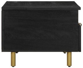 Fekete szerelt fa dohányzóasztal 80 x 54 x 40 cm