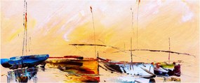 Kép - Csónak, festmény (120x50 cm)