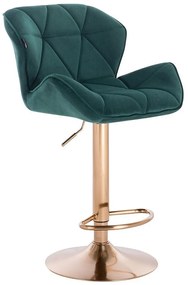 HR111W Sötétzöld modern velúr szék arany lábbal