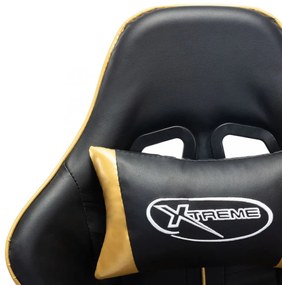 fekete és arany színű műbőr gamer szék