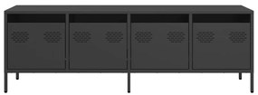 fekete hidegen hengerelt acél TV-szekrény 135 x 39 x 43,5 cm