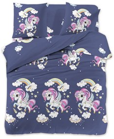 UNICORN kék gyermek mikroszálas ágyneműhuzat Ágyneműhuzat mérete: 70 x 80 cm | 140 x 200 cm