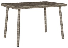 téglalap szürke polyrattan kerti dohányzóasztal 60x40x37cm